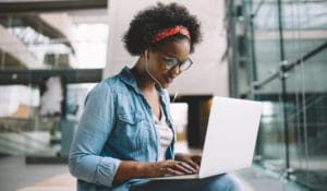 Student On Laptop Computer